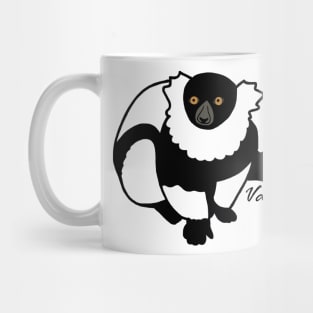 Kizzy B&W Ruffed Lemur w/ Sci name Mug